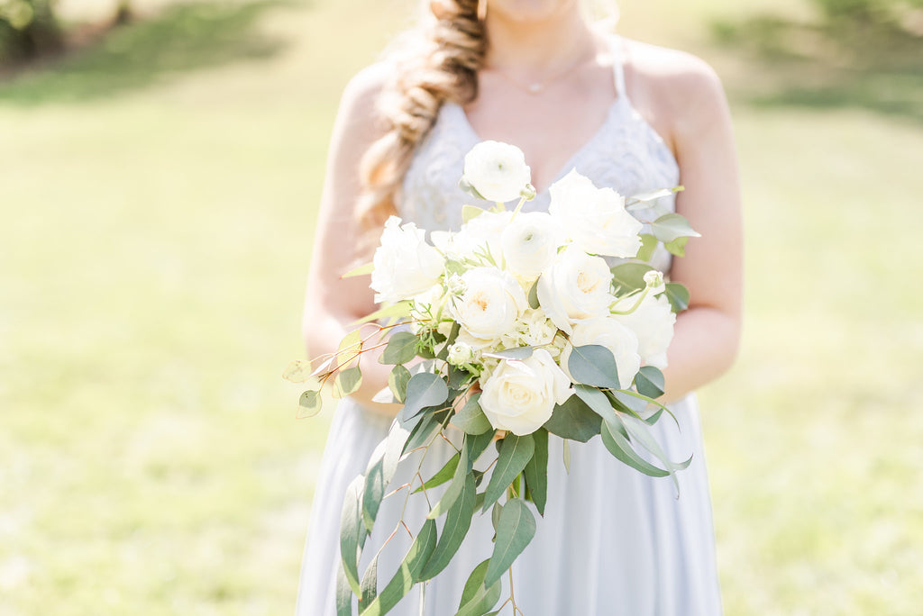 Kennedy blue bridesmaid - eucalyptus bouquet 