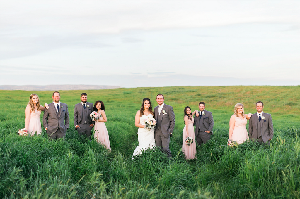 Blush pink and dark grey wedding party! | An Elegant, Blush Pink, Rustic Wedding | Kennedy Blue | Catherine Leanne Photography