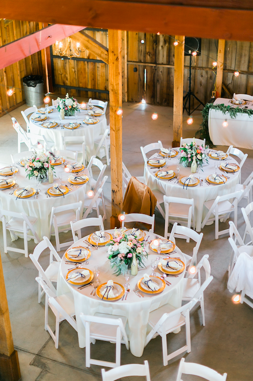 Beautiful table setting at a country wedding! | An Elegant, Blush Pink, Rustic Wedding | Kennedy Blue | Catherine Leanne Photography