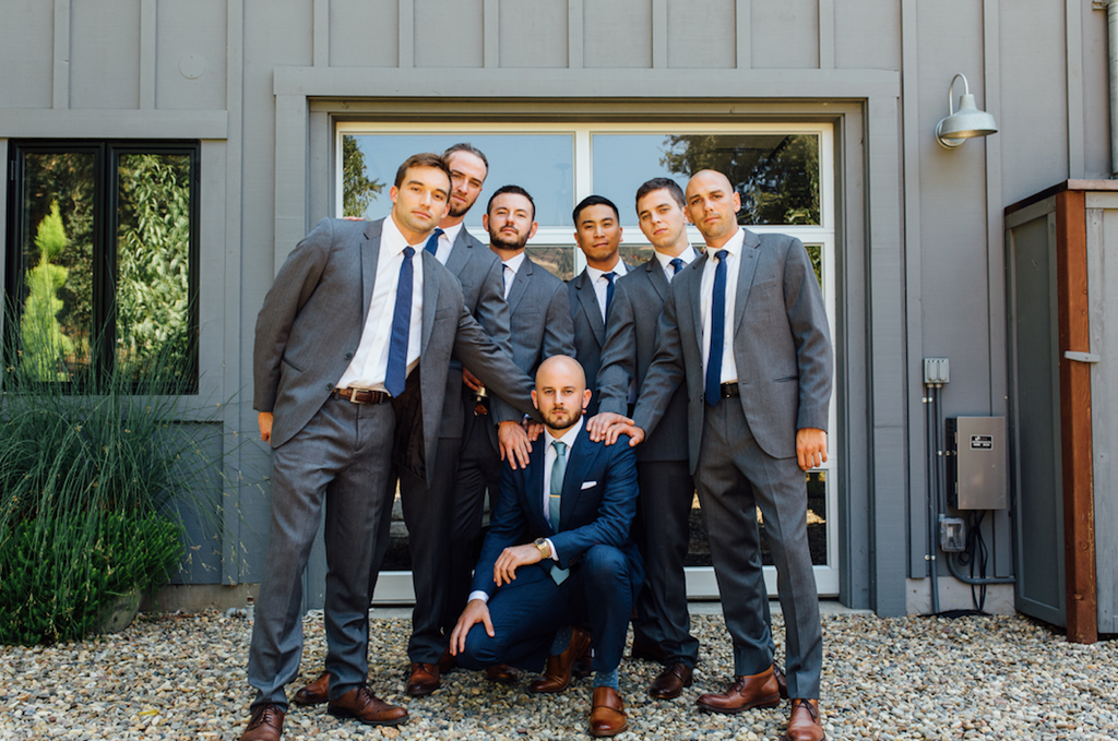 groomsmen pose