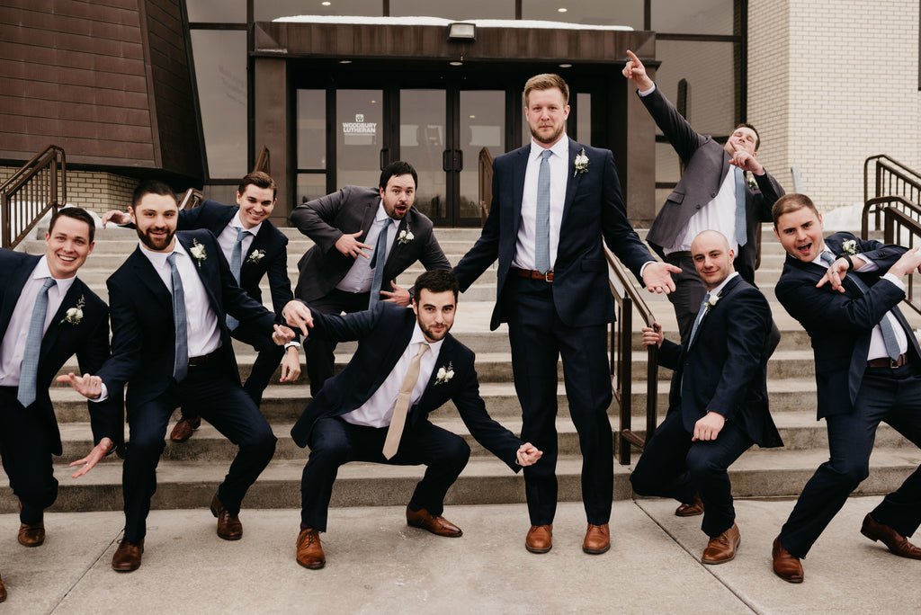 groomsmen pose