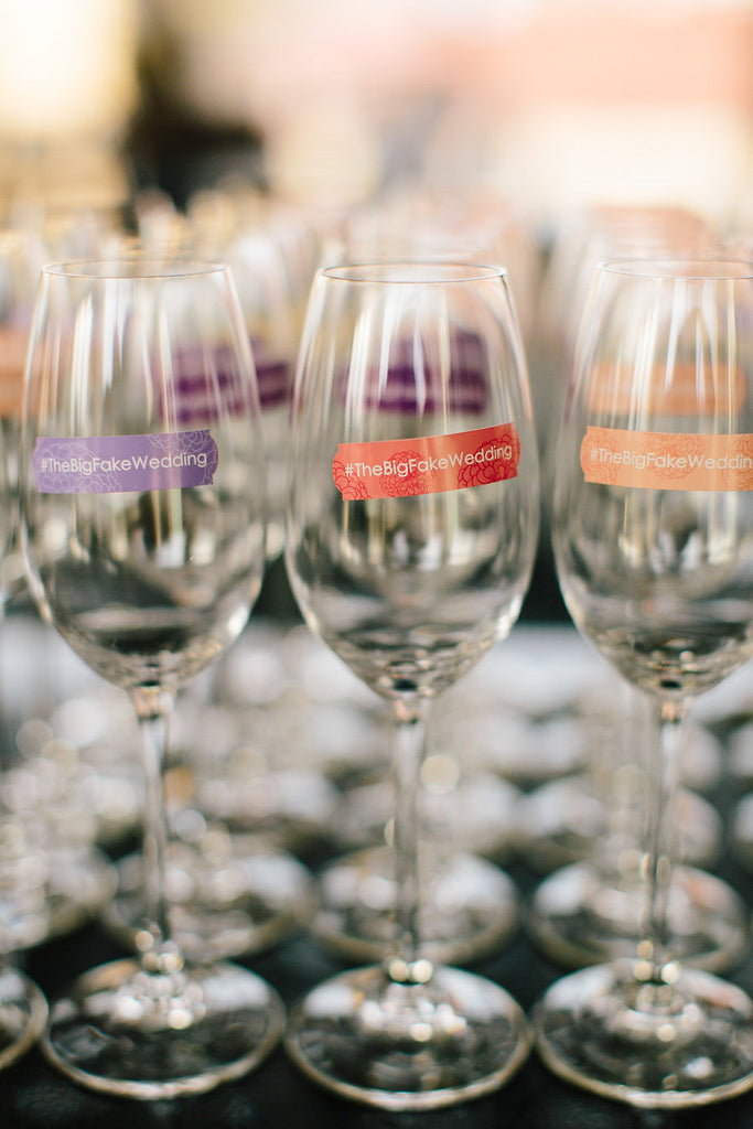 Personalized drink labels by Clingks | Floral Graffiti Inspiration at The Big Fake Wedding