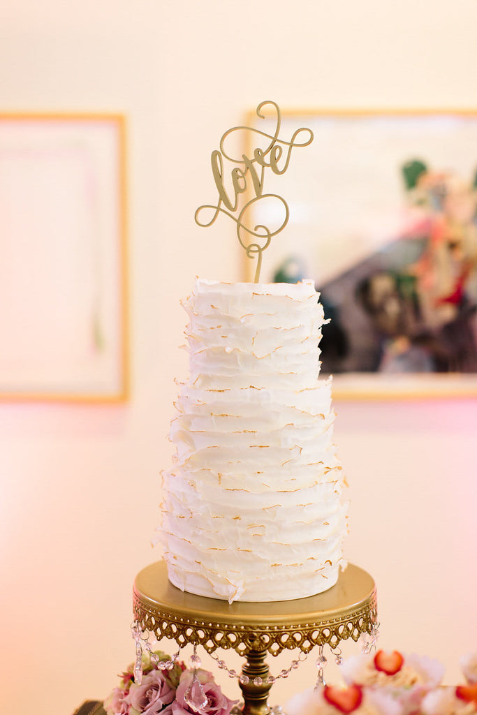 A simple and chic wedding cake by Enticing Icing | Floral Graffiti Inspiration at The Big Fake Wedding