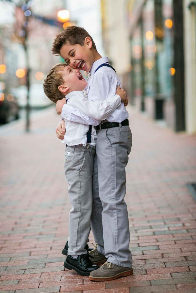 How cute are these ring bearers? | A Blue and Pink Rock 'n Roll Wedding