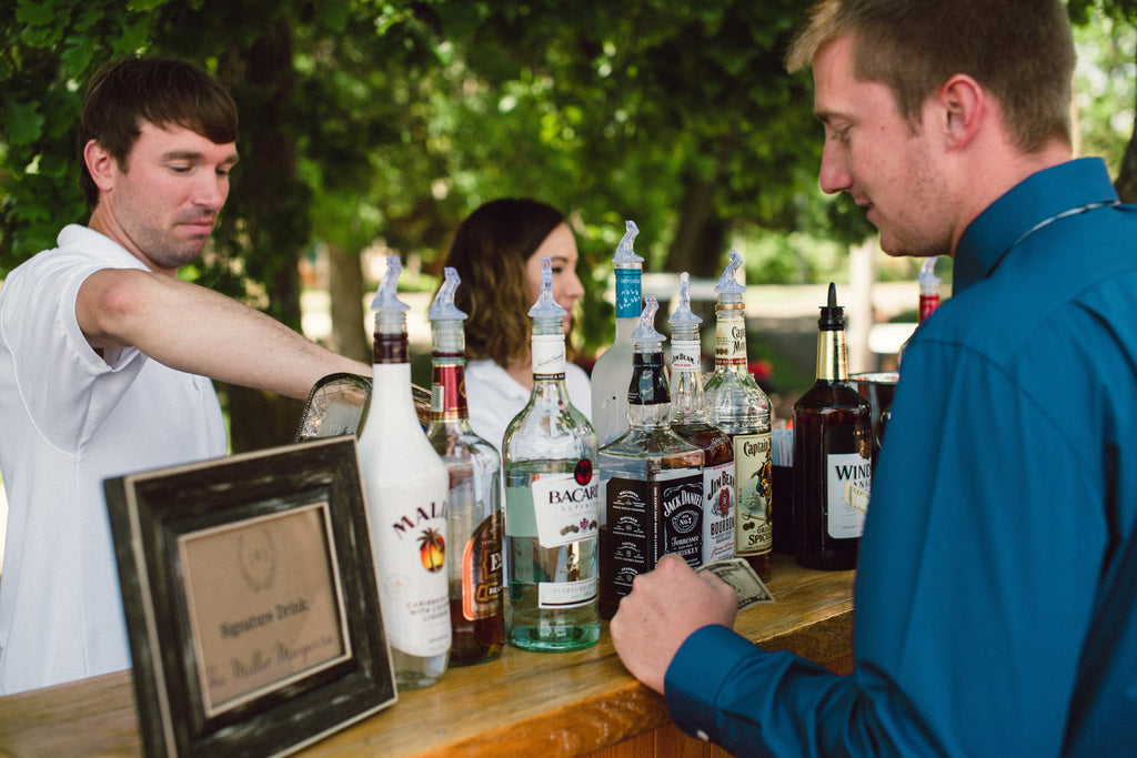 An outdoor bar for a casual cocktail hour.