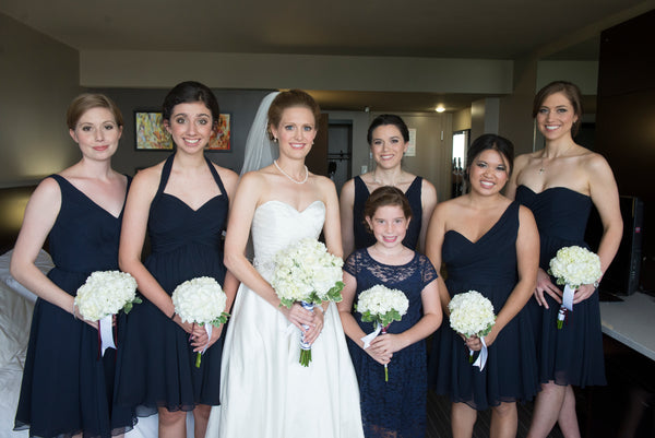 Short Navy Bridesmaid Dresses