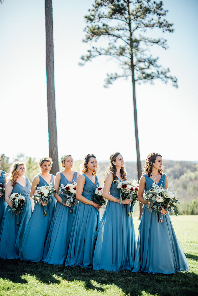 Bridesmaids-During-Ceremony-Emily-Caleb-Featured-BrideStory-Real-Wedding