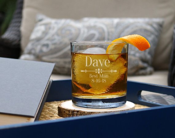 personalized whiskey glass | 16 Best Man Gift Ideas from the Groom