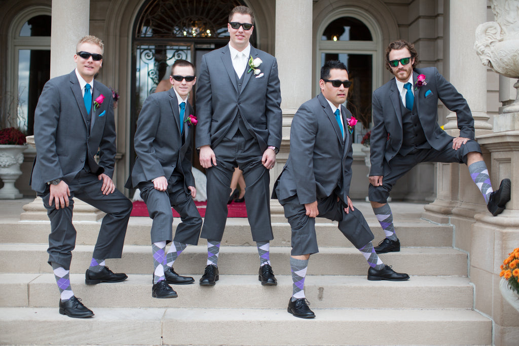 Spice up your man's wedding attire with some fun, argyle socks. | A Romantic Jewel-Tone Wedding