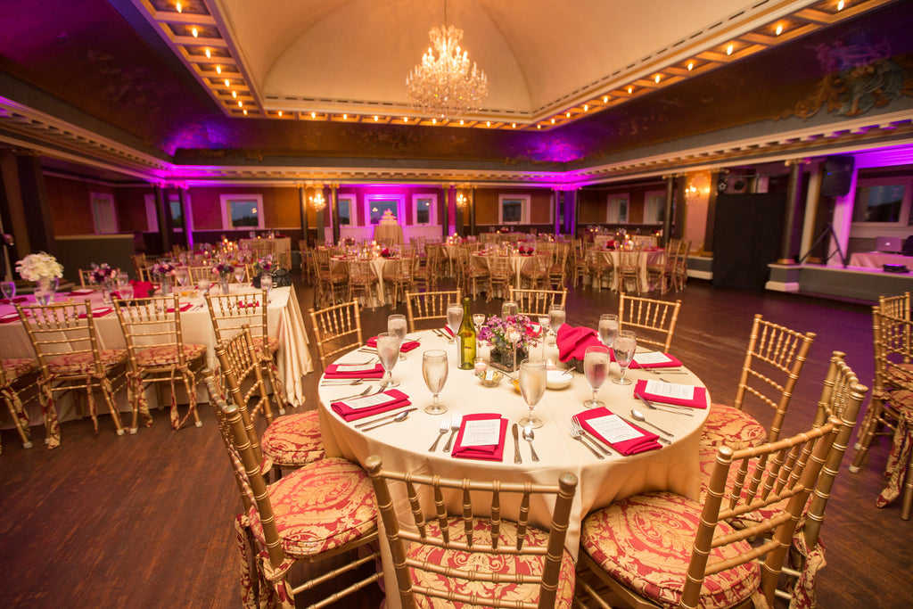 Semple Mansion's ballroom is perfect for a formal wedding reception. | A Romantic Jewel-Tone Wedding