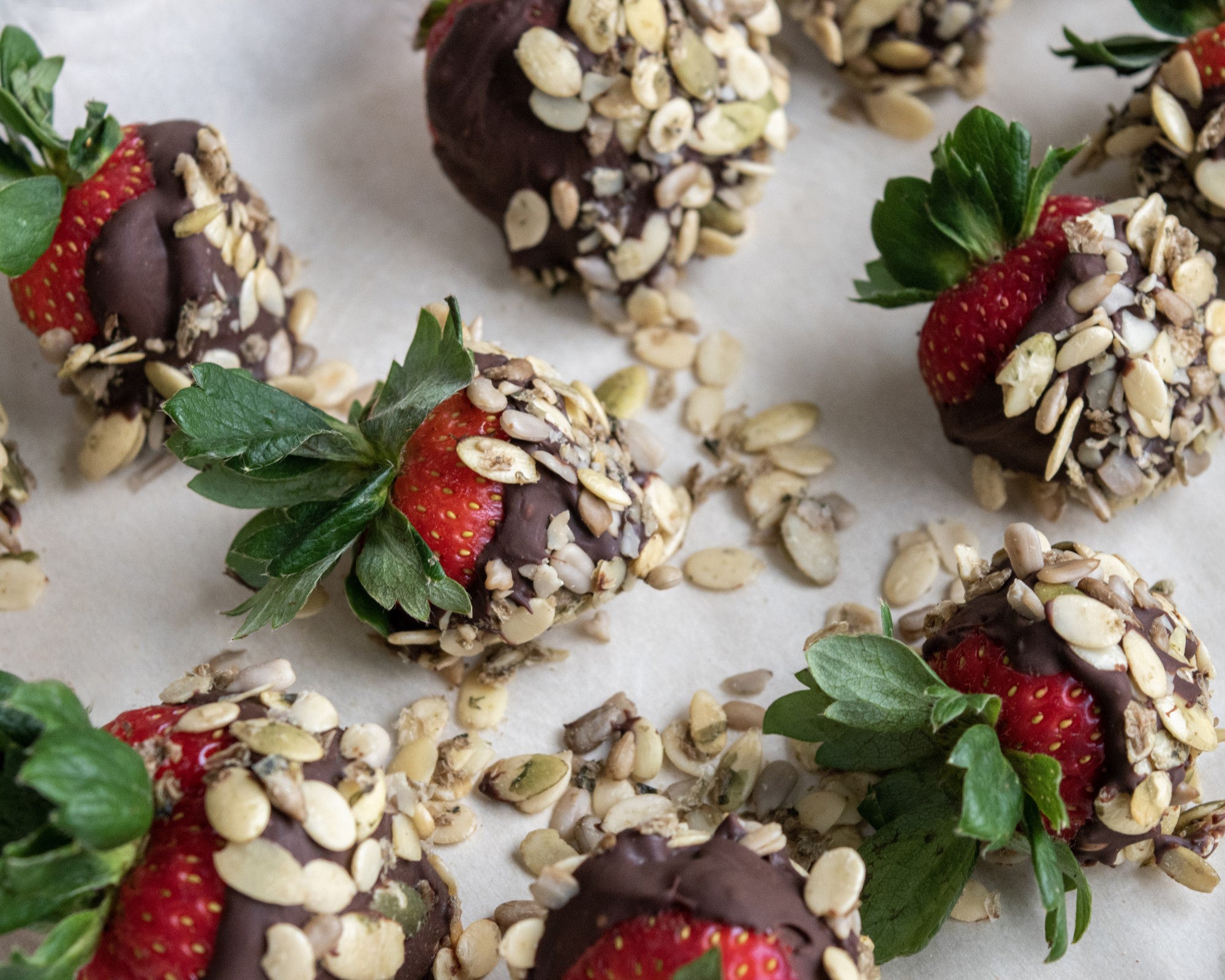 Chocolate and Seed Covered Strawberries