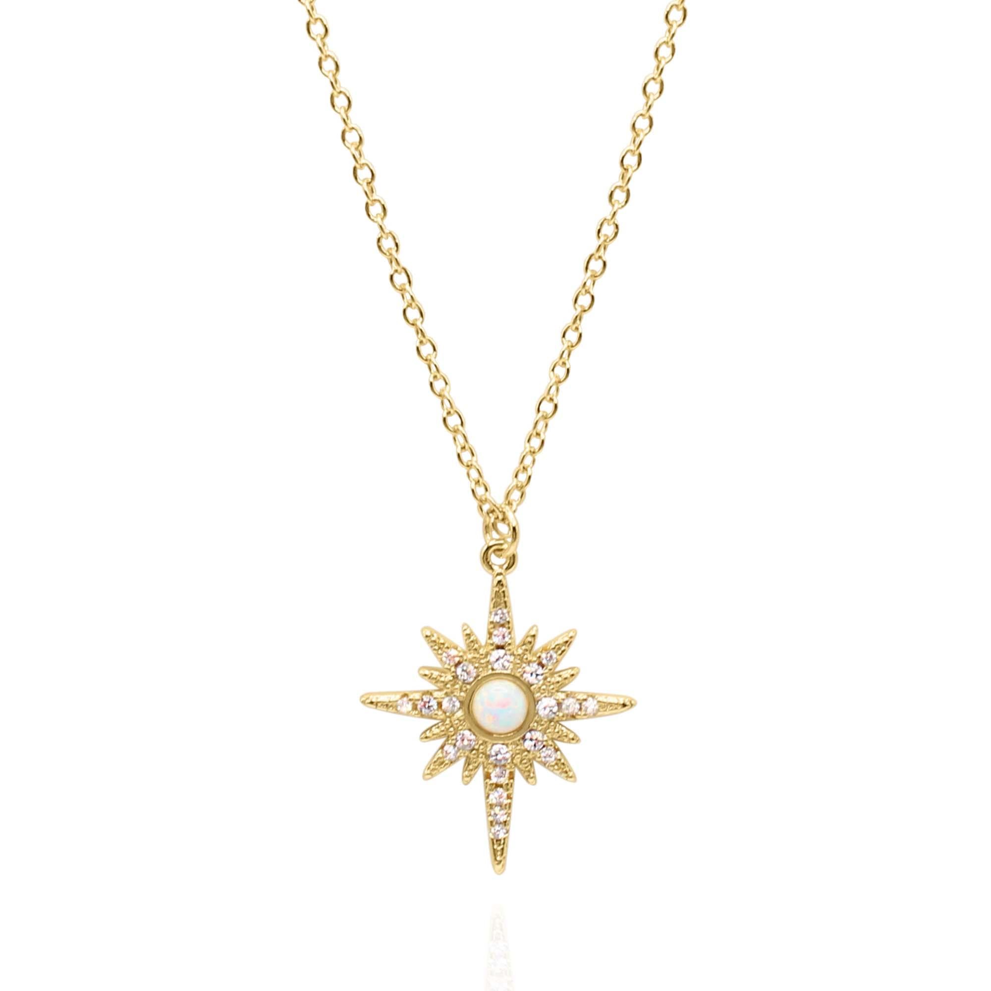 North Star Pendant Necklace | 18K Gold Plated