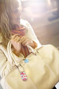 Woman with Yellow Bag at Airport Design Go