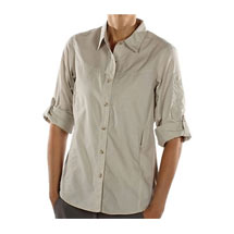 Ex Officio tan travel shirt with buttons 