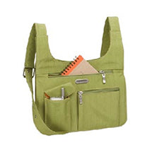 grass green cross body security travel purse with zippered pockets