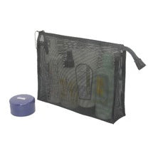 Walker black mesh toiletry cosmetic travel bag