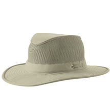 Tan colored mens travel hat with string