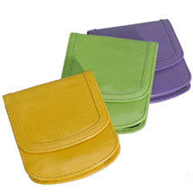 Taxi wallets in colors yellow green purple