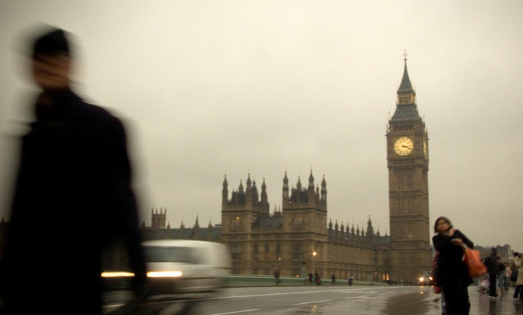 London England Clock Tower on a rainy day