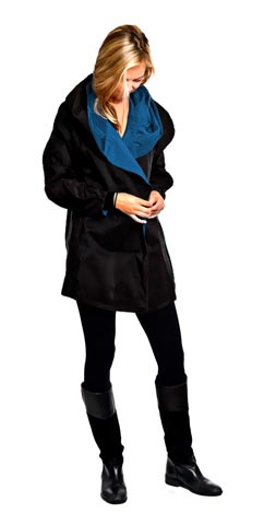 Shop Mycra Pac Mini sapphire Raincoat Jackets Button Up with Oversize Hood