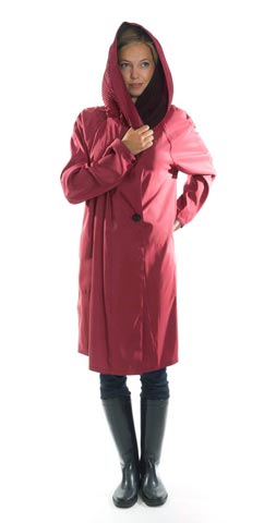 Short red Mycra Pac Raincoat