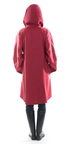 Accordian Collar style hood Mycra Pac short red rain gear