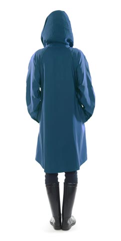 Scrunchi hood with collar mycra pac raincoat color blue