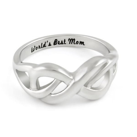 Mother Ring, Double Hearts Infinity Ring, Promise Ring