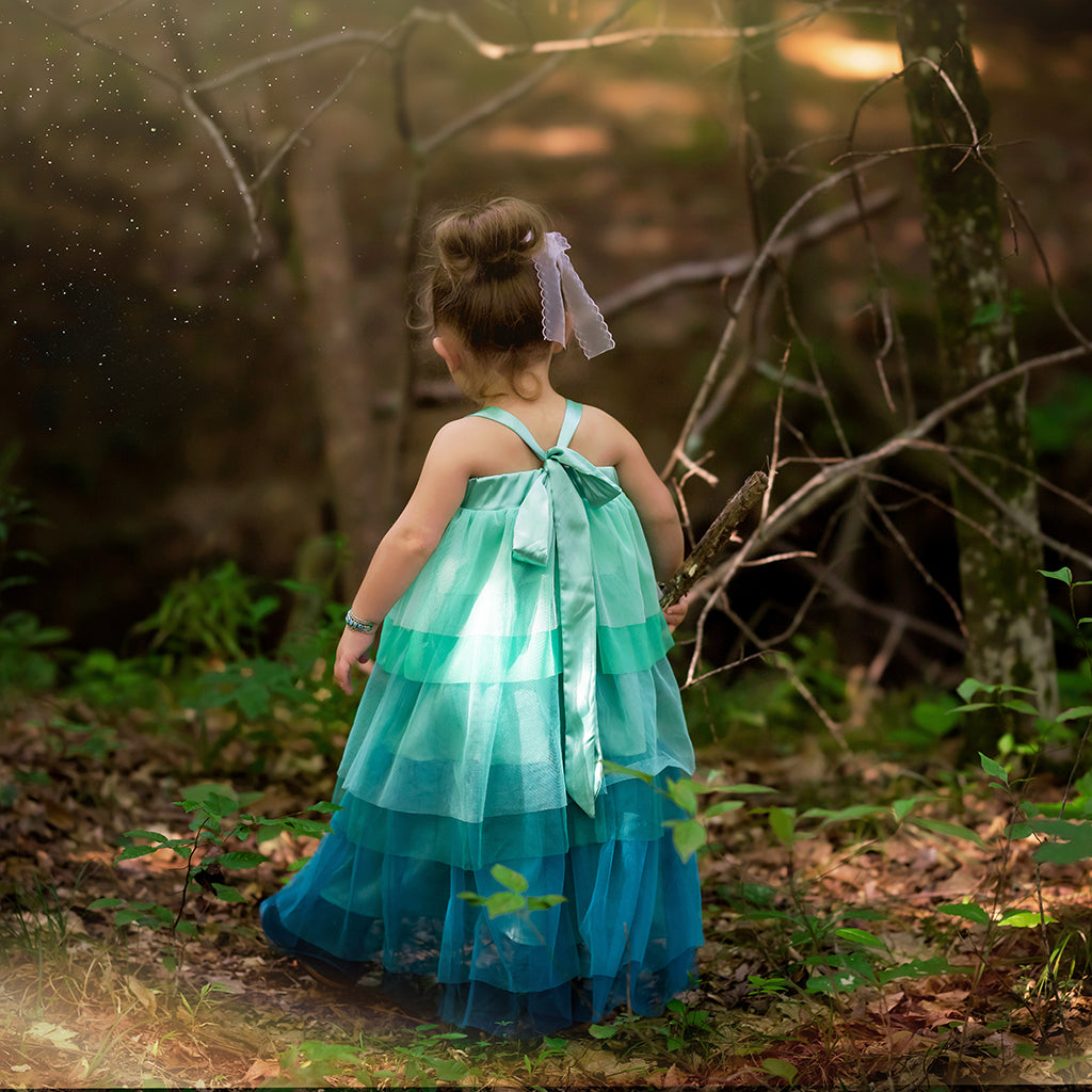 peacock inspired maxi dress