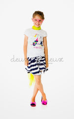 Deux Par Deux Girls Retro Chic Two Tone Skirt Striped - Rebelle Kids - 3