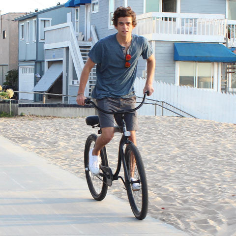 In The Barrel Man 3-Speed, Matte Black - Men's Beach Cruiser Bike