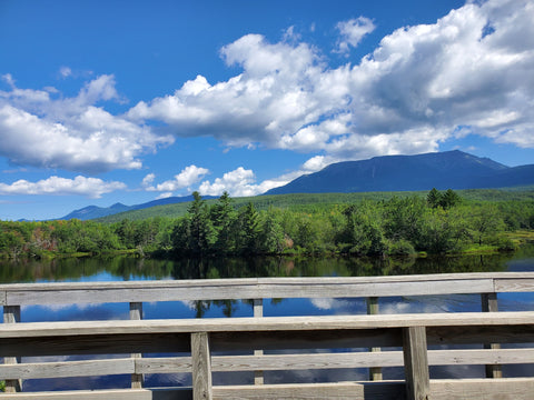 View of Mount Katahdin from the Abol Bridge.