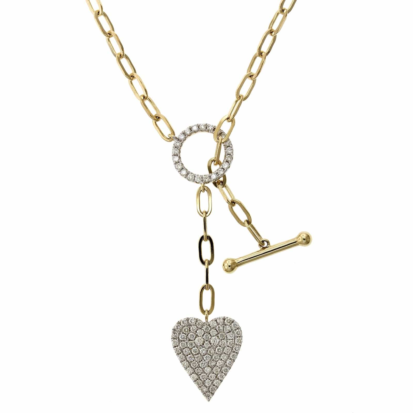 lariat gold heart necklace