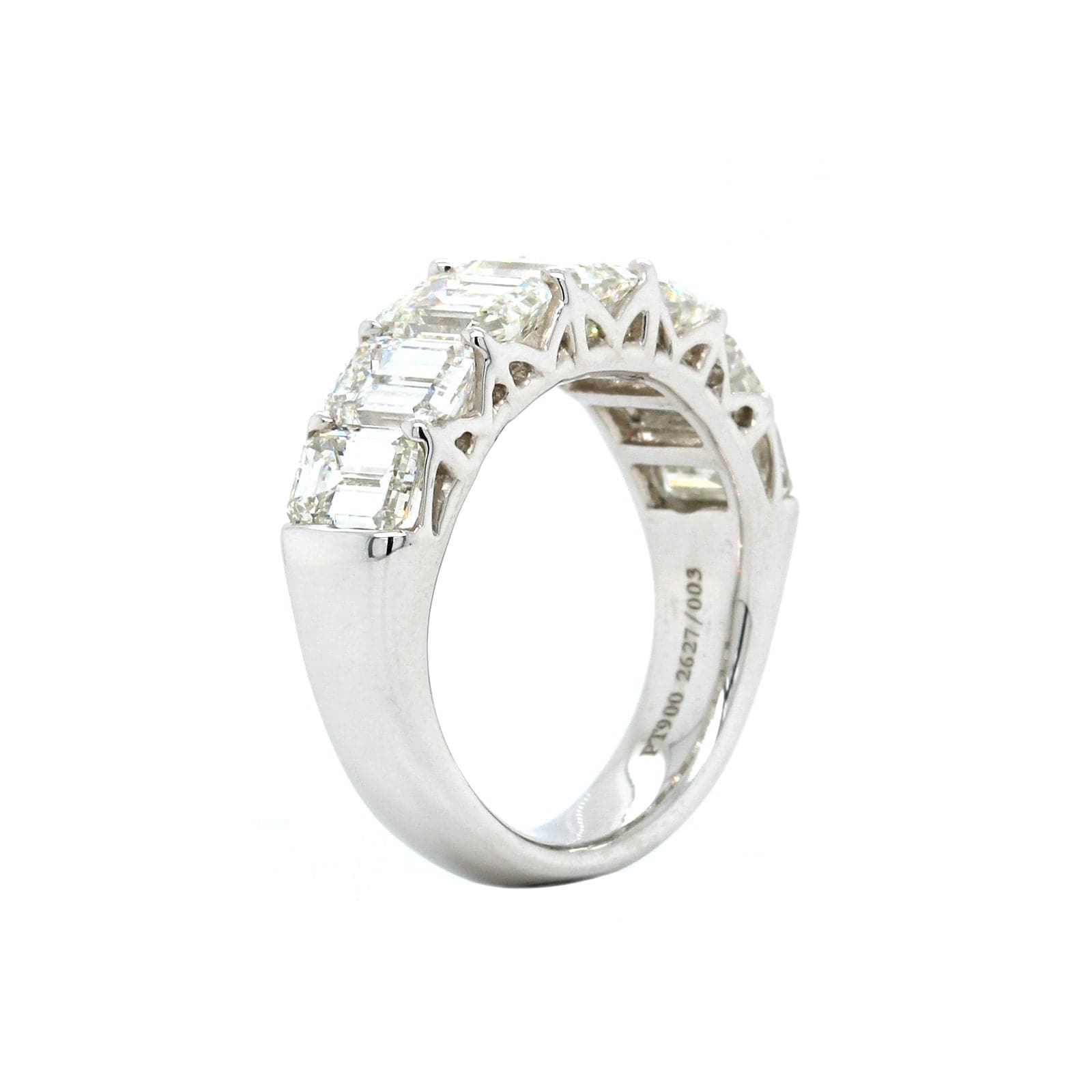 Platinum 7 Stone Emerald Cut Diamond Band – Long's Jewelers