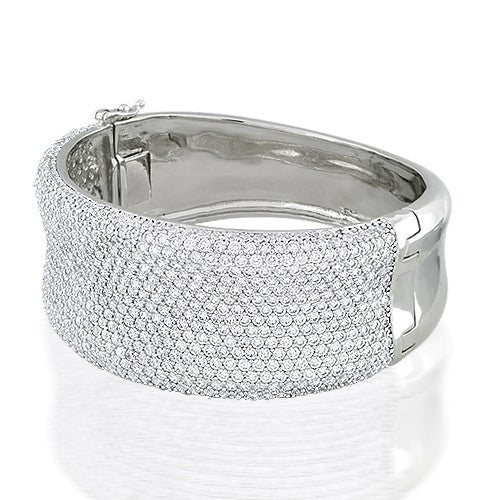 HUGE Micro Pave Set Signity Cz Diamond Bangle Bracelet - AKA Big