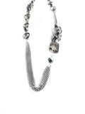 Black Dia Glass Crystal Long Necklace