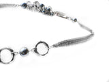 Black Dia Glass Crystal Long Necklace