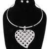 Huge Pave Crystal Heart Slide Pendant