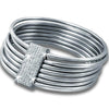 7-Bangles all in 1 w/ Pave Connector Silver Stainless Steel