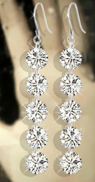 20ct Round Cut Dangle Cz Diamond Chandelier LONG Drop Earrings