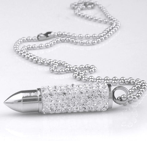 The BLING BULLET  Pave Crystal Necklace