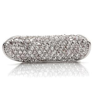 Contemporary Micro Pave Cz Diamond Cocktail Right Hand Ring