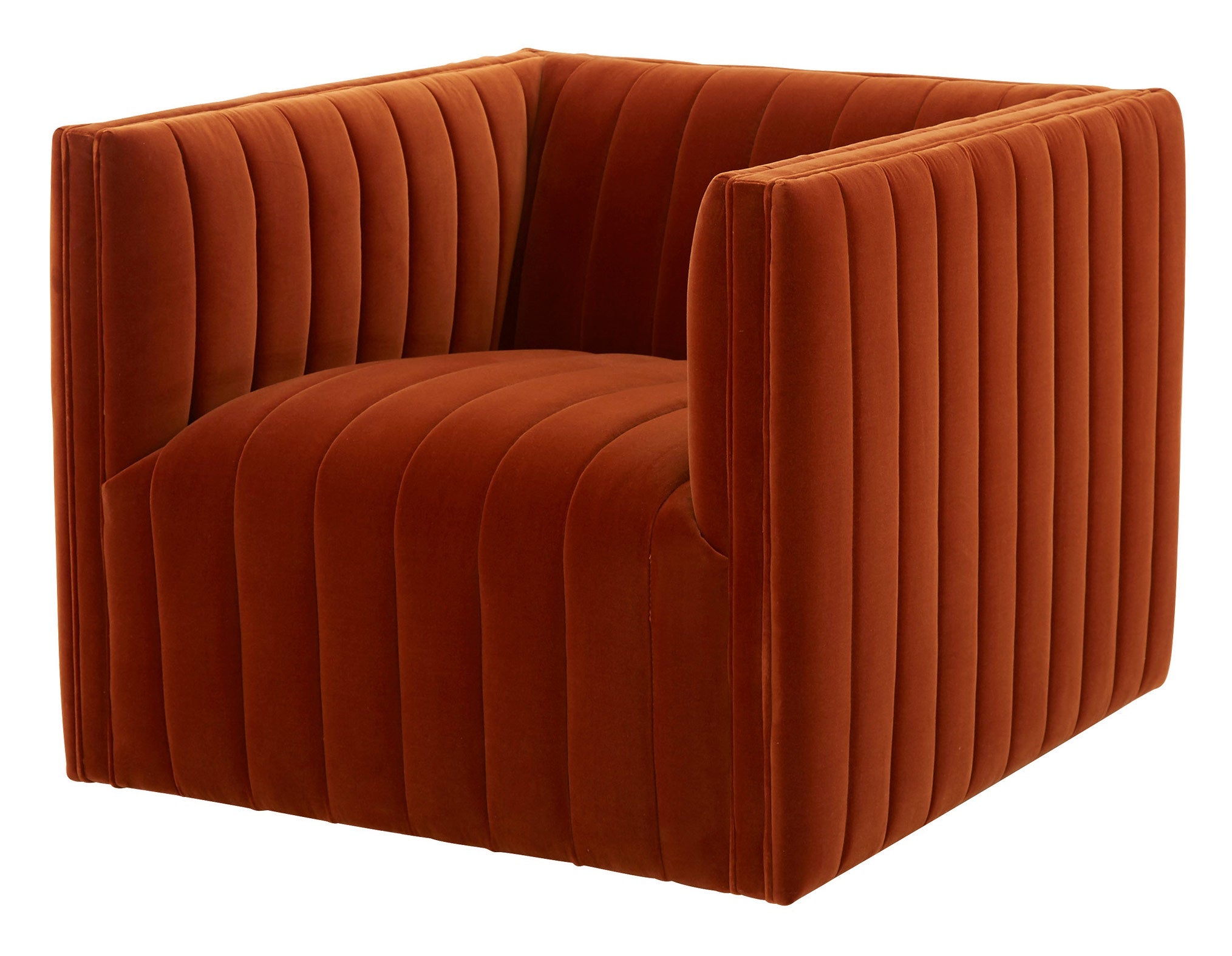 orange swivel chair