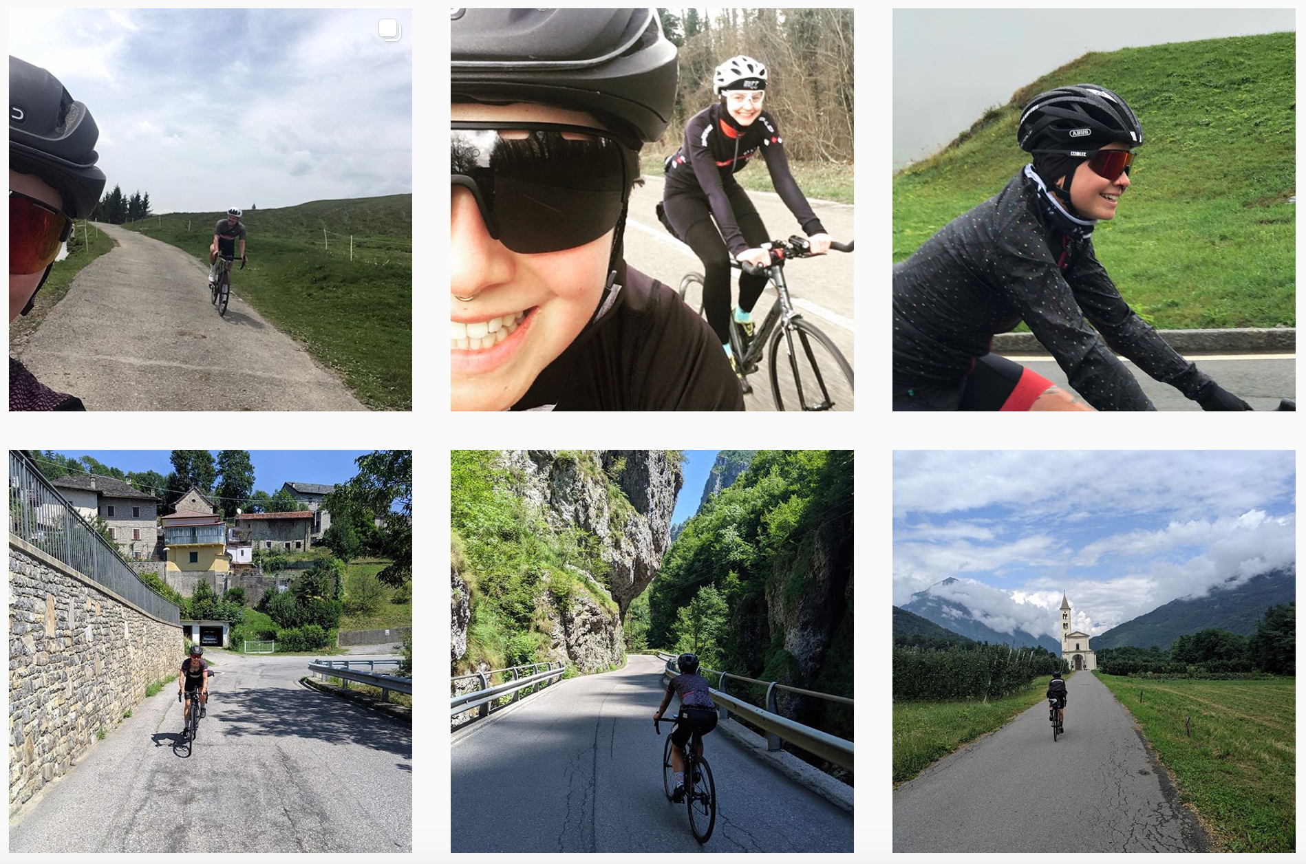 Plusieurs photo d'Hanna Lutz, une cycliste femme