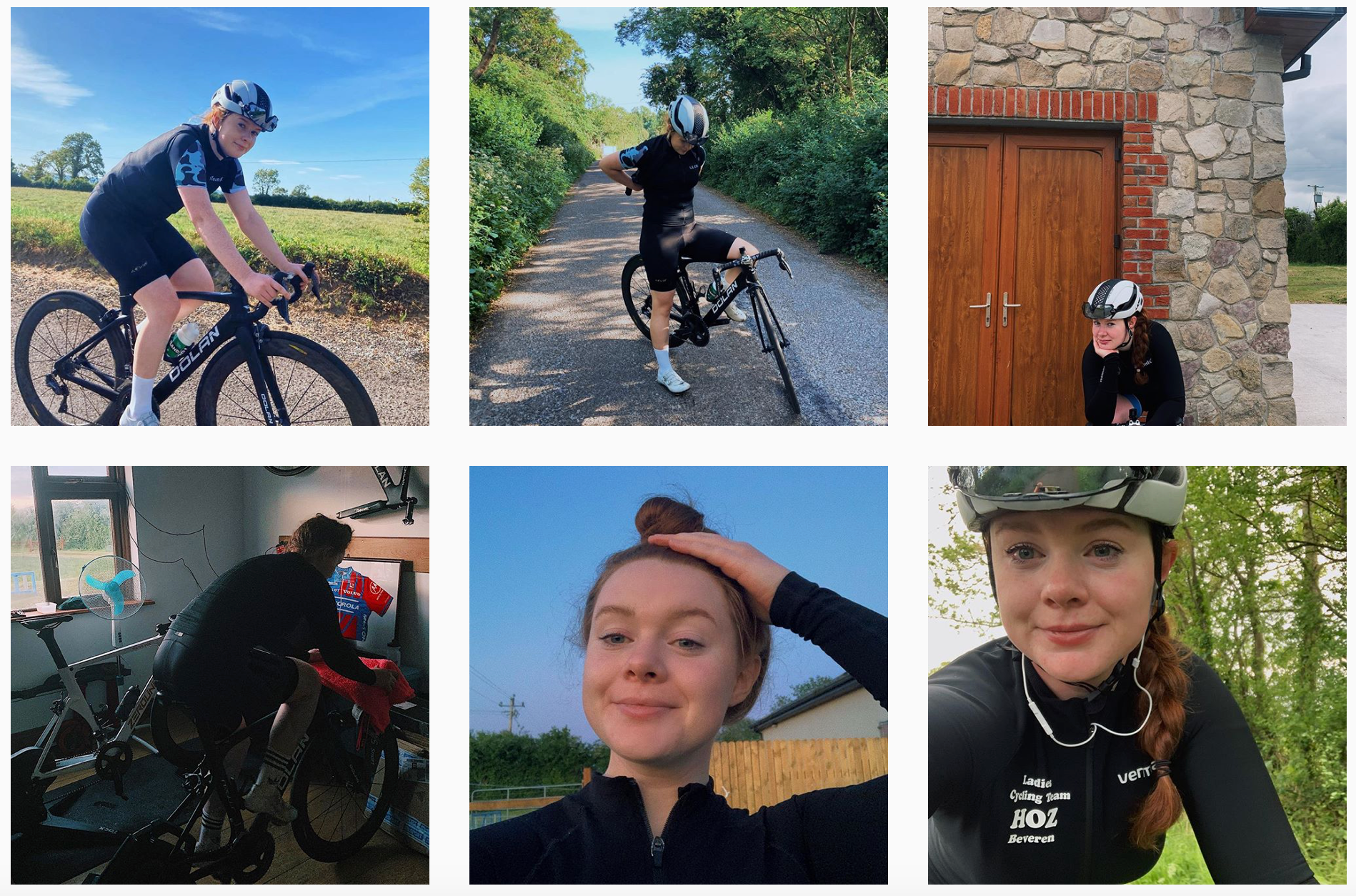 Extrait du profil Instagram de la cycliste femme Sophie Collins
