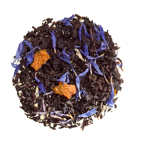 cream of earl grey, bergamot, orange, cornflowers, loose tea