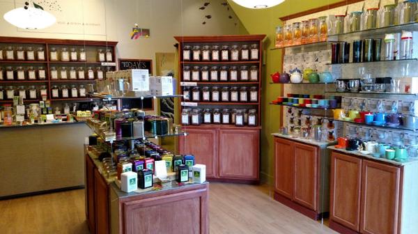 Store Interior shot showing teaware and tea display