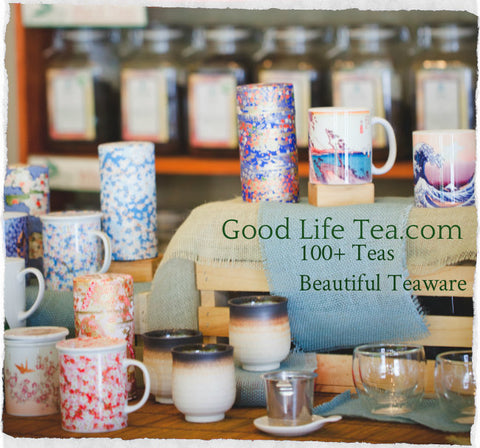 Good Life Tea interior picture showing Asian teaware