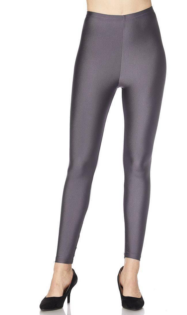 Full Length Neon Nylon Spandex Leggings - Plus Size