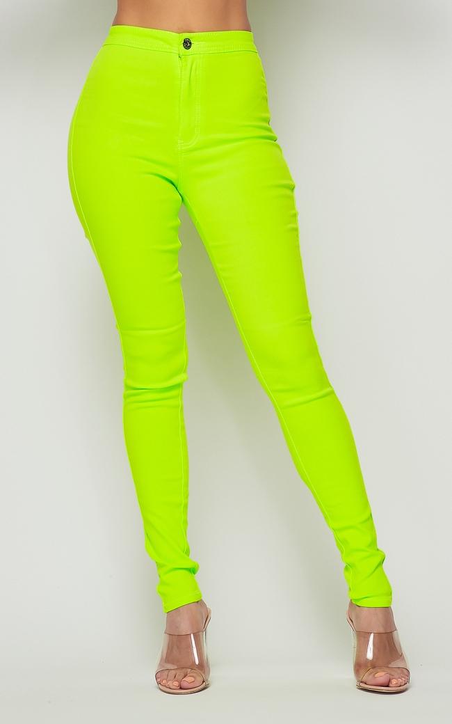 Super Waisted Stretchy Skinny Jeans - Neon SohoGirl.com